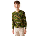 Nephrite Green - Front - Regatta Childrens-Kids Wenbie III Camo Long-Sleeved T-Shirt