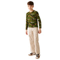 Nephrite Green - Side - Regatta Childrens-Kids Wenbie III Camo Long-Sleeved T-Shirt