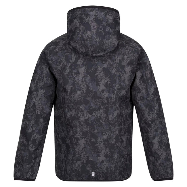 Dark Grey - Back - Regatta Childrens-Kids Volcanics VI Camo Waterproof Jacket
