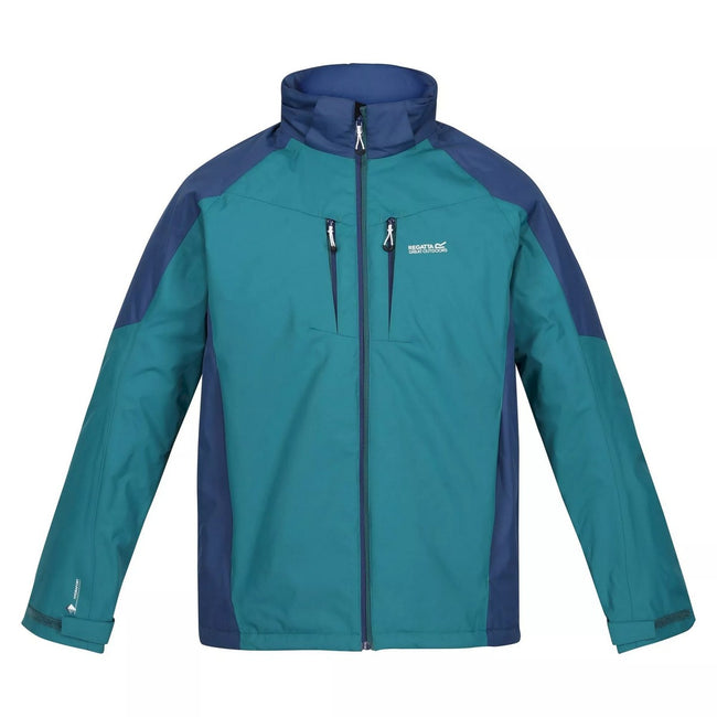 Pacific Green-Admiral Blue - Front - Regatta Mens Calderdale Waterproof Jacket