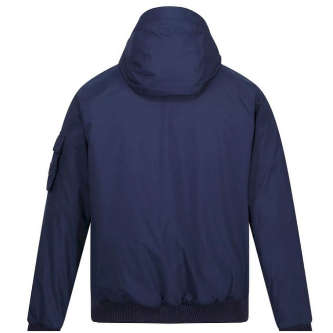 Navy - Back - Regatta Mens Faizan Hooded Waterproof Jacket