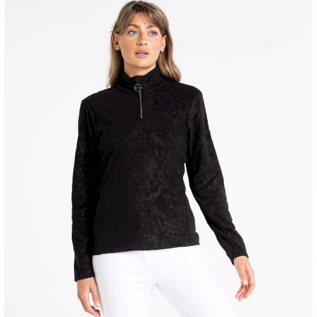 Black - Side - Dare 2B Womens-Ladies Half Zip Long-Sleeved Fleece Top