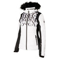 White-Black - Side - Dare 2B Womens-Ladies Prestige II Luxe Printed Ski Jacket