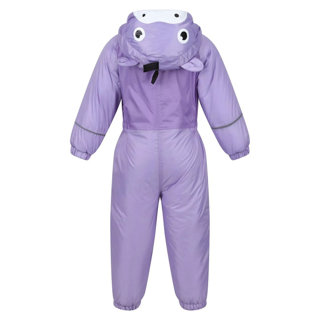 Pansy - Back - Regatta Childrens-Kids Mudplay III Zebra Waterproof Puddle Suit