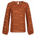 Copper Almond - Front - Regatta Womens-Ladies Hadria Animal Print Blouse