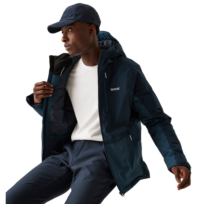 Navy-Moonlight Denim - Side - Regatta Mens Highton III Stretch Padded Jacket