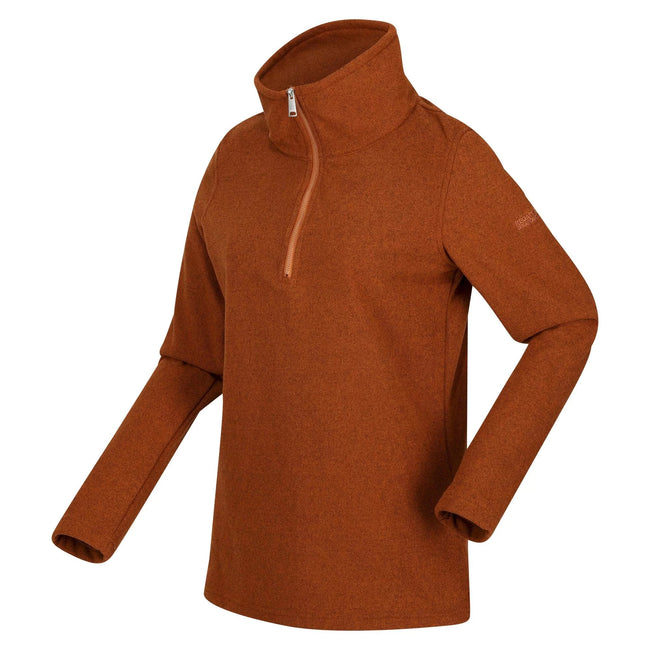 Copper Almond - Side - Regatta Womens-Ladies Kizmit Two Tone Half Zip Fleece Top