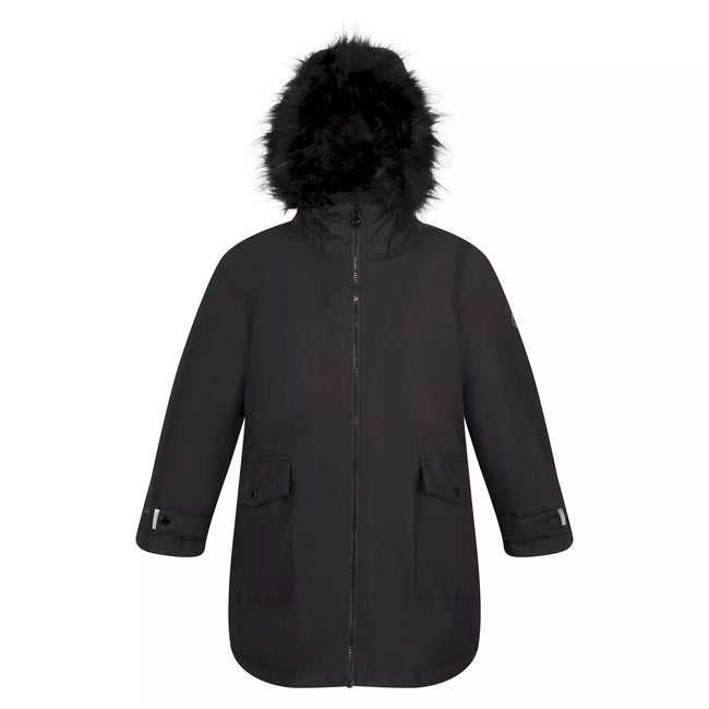 Black - Front - Regatta Childrens-Kids Adelyn Waterproof Parka