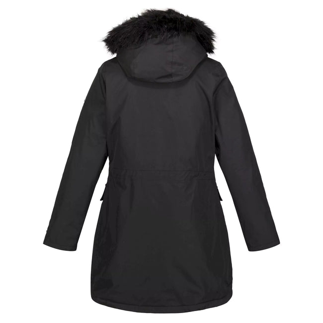 Black - Back - Regatta Womens-Ladies Sabinka Faux Fur Trim Parka
