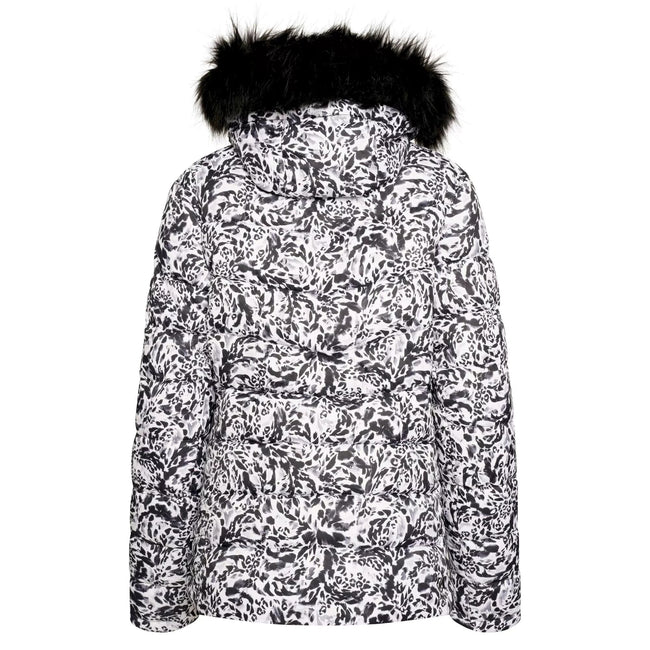 Black-White - Back - Dare 2B Womens-Ladies Glamorize III Leopard Print Padded Ski Jacket