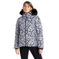 Black-White - Side - Dare 2B Womens-Ladies Glamorize III Leopard Print Padded Ski Jacket