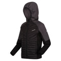 Black-Dark Grey - Side - Regatta Childrens-Kids Kielder Hybrid VI Jacket