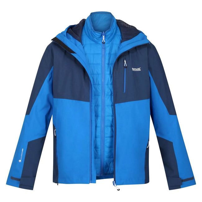 Admiral Blue-Sky Diver Blue - Close up - Regatta Mens Wentwood VII 3 in 1 Waterproof Jacket