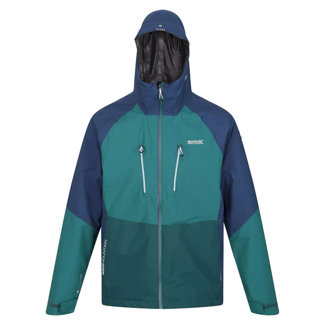 Admiral Blue-Pacific Green - Front - Regatta Mens Sacramento VIII Waterproof Jacket