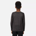 Dark Grey - Close up - Regatta Childrens-Kids Burlow Marl Long-Sleeved T-Shirt
