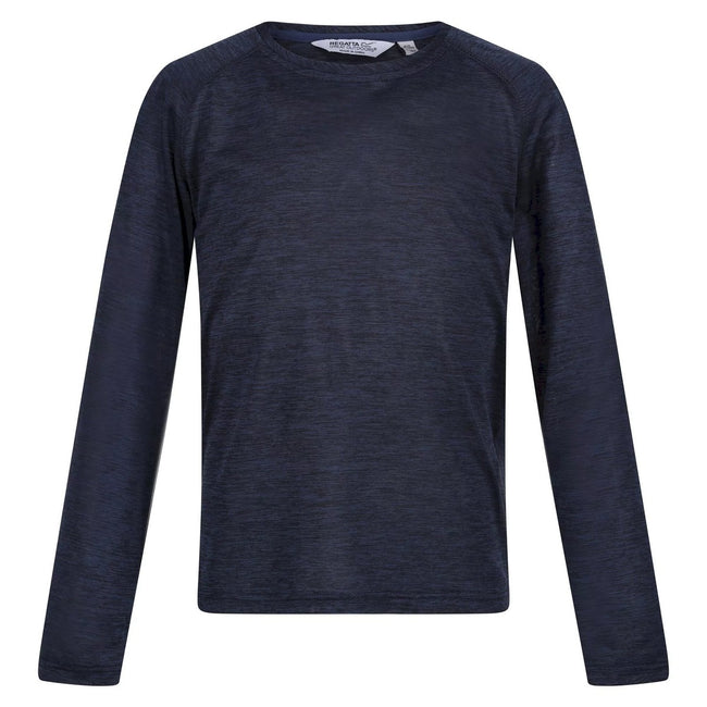 Admiral Blue - Front - Regatta Childrens-Kids Burlow Marl Long-Sleeved T-Shirt