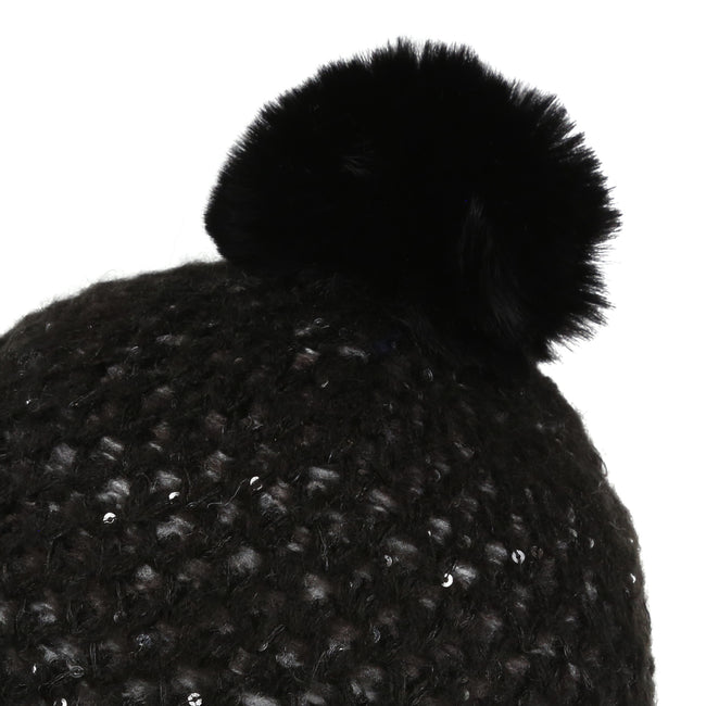 Black - Side - Regatta Womens-Ladies Lorelai IV Bobble Winter Hat