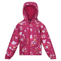 Berry Pink - Front - Regatta Childrens-Kids Muddy Puddle Peppa Pig Autumnal Padded Waterproof Jacket