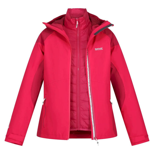Pink Potion-Berry Pink - Front - Regatta Womens-Ladies Wentwood VII 2 in 1 Waterproof Jacket