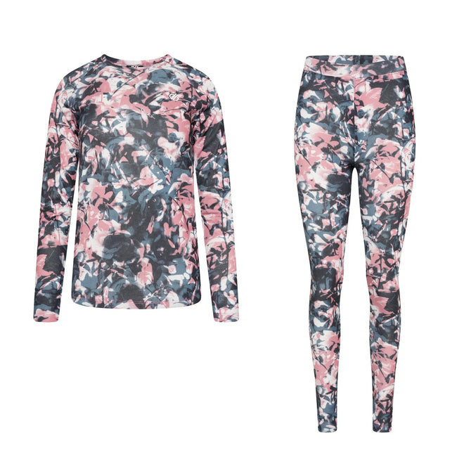 Mesa Rose - Front - Dare 2B Womens-Ladies Exchange II Floral Thermal Base Layers Set