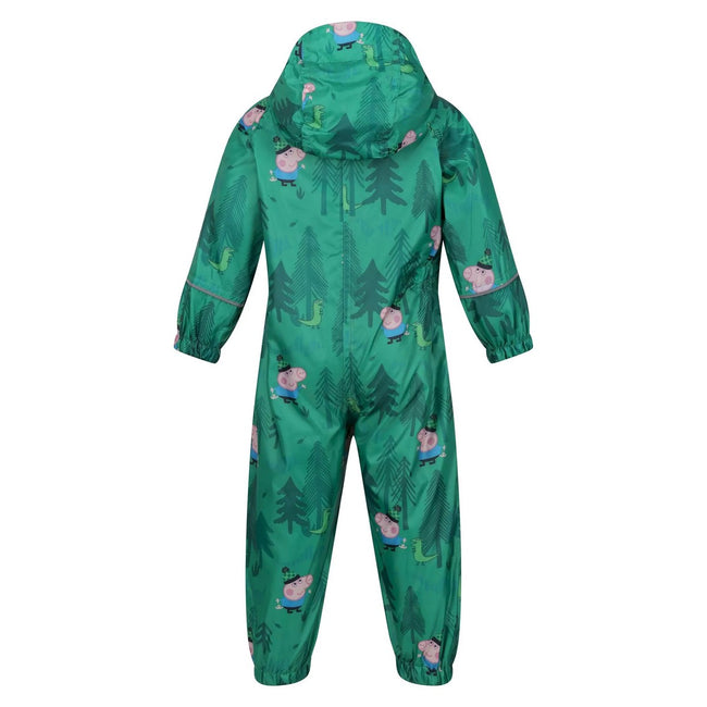 Jellybean Green - Back - Regatta Childrens-Kids Peppa Pig Dinosaur Snowsuit