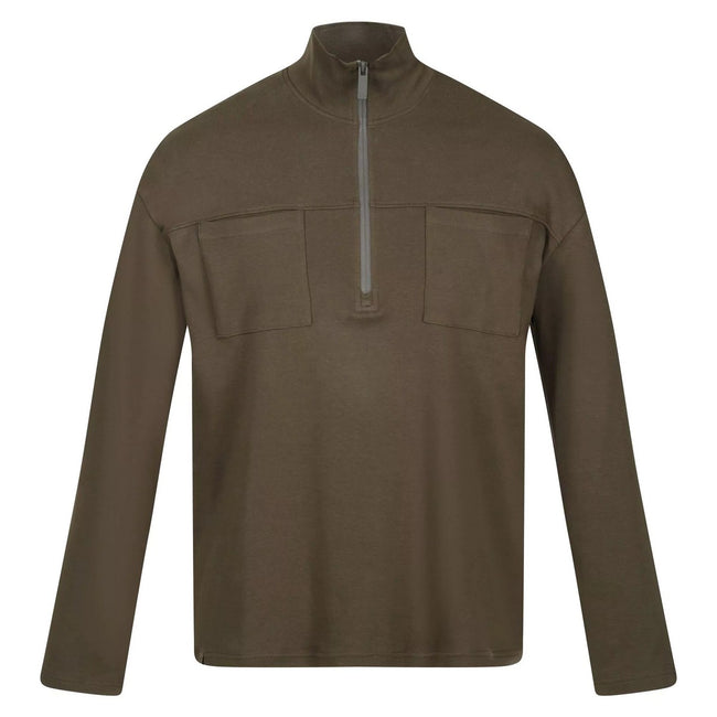 Dark Khaki - Front - Regatta Mens Ferdo Fleece Top