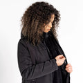 Black - Pack Shot - Dare 2B Womens-Ladies Reputable Full Length Padded Jacket