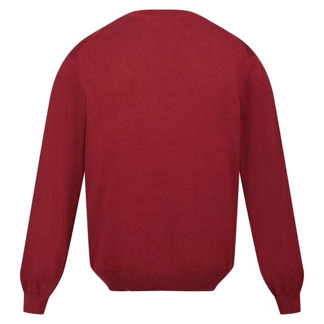 Syrah Red - Back - Regatta Mens Kaelen Jersey Knitted Jumper