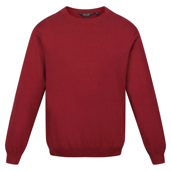 Syrah Red - Front - Regatta Mens Kaelen Jersey Knitted Jumper