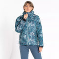Canton Green - Close up - Dare 2B Womens-Ladies Verdict Animal Print Insulated Hooded Ski Jacket