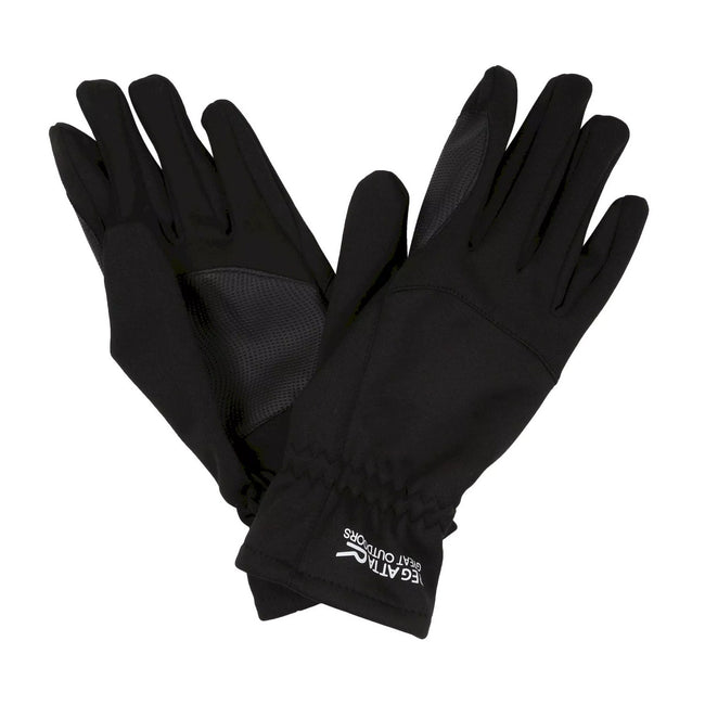 Black - Front - Regatta Unisex Adult III Softshell Gloves