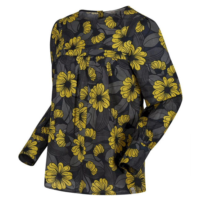 Heligan Yellow - Side - Regatta Womens-Ladies Orla Kiely Floral Bibbed Blouse