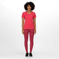 Berry Pink - Close up - Regatta Womens-Ladies Holeen II Abstract Leggings