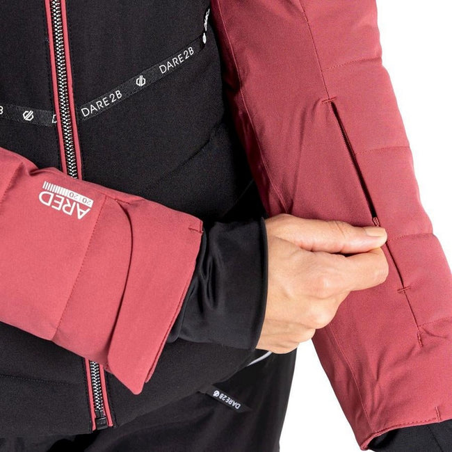 Earth Rose-Black - Side - Dare 2B Womens-Ladies Conveyed Ski Jacket