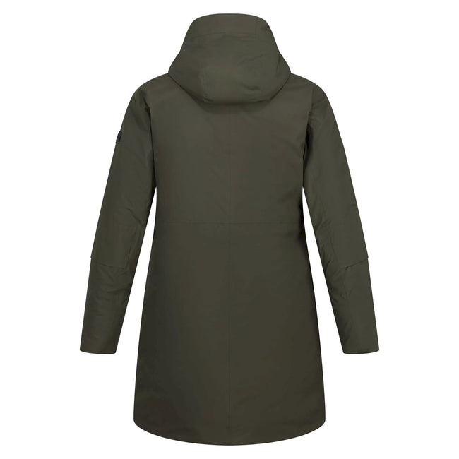 Dark Khaki - Back - Regatta Womens-Ladies Yewbank II Waterproof Parka