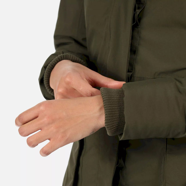 Dark Khaki - Pack Shot - Regatta Womens-Ladies Yewbank II Waterproof Parka
