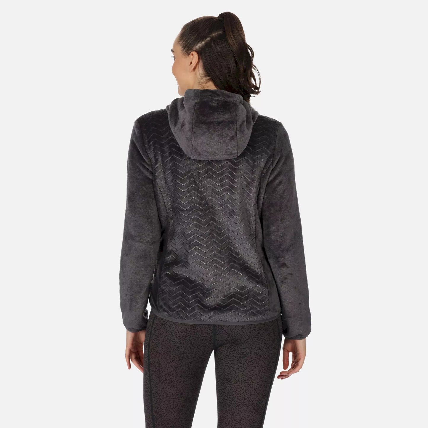 Seal Grey - Close up - Regatta Womens-Ladies Julissa II Fluffy Full Zip Fleece Jacket