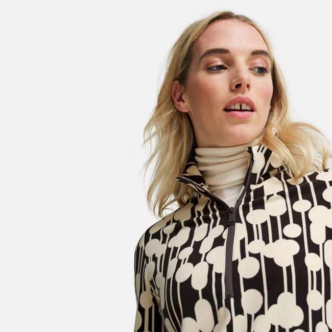 Reflective Black - Close up - Regatta Womens-Ladies Orla Kiely Trees Zip Neck Fleece Top