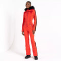 Volcanic Red - Close up - Dare 2B Womens-Ladies Julien Macdonald Supermacy Snowsuit