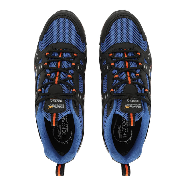 Olympian Blue-Black-Tango - Pack Shot - Regatta Mens Vendeavour Waterproof Walking Shoes