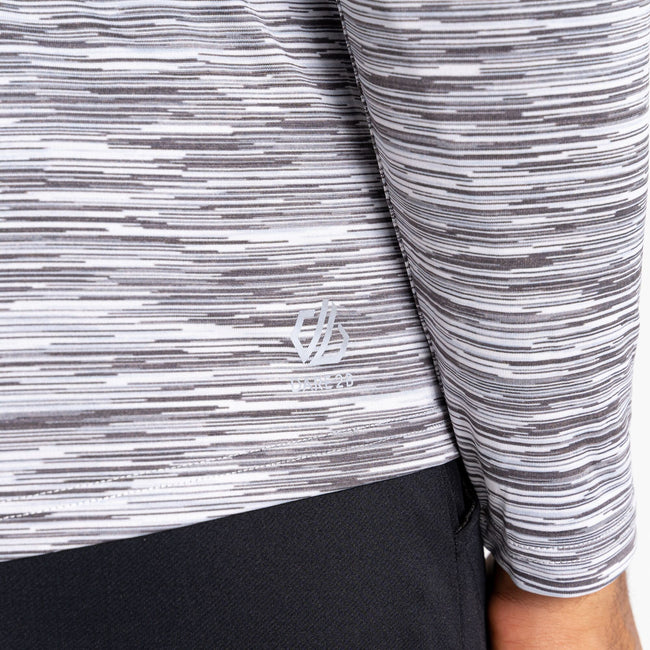 Ash Grey - Close up - Dare 2B Mens Accelerate Space Dye Jersey Long-Sleeved T-Shirt
