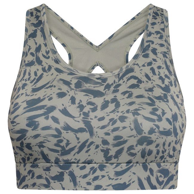 Lilypad Green - Front - Dare 2B Womens-Ladies Fleur East Edit Swift Animal Print Sports Bra