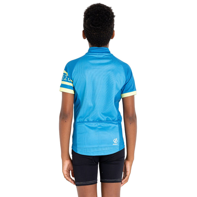 Deep Water-Blue - Lifestyle - Dare 2B Childrens-Kids Speed Up Cycling Jersey