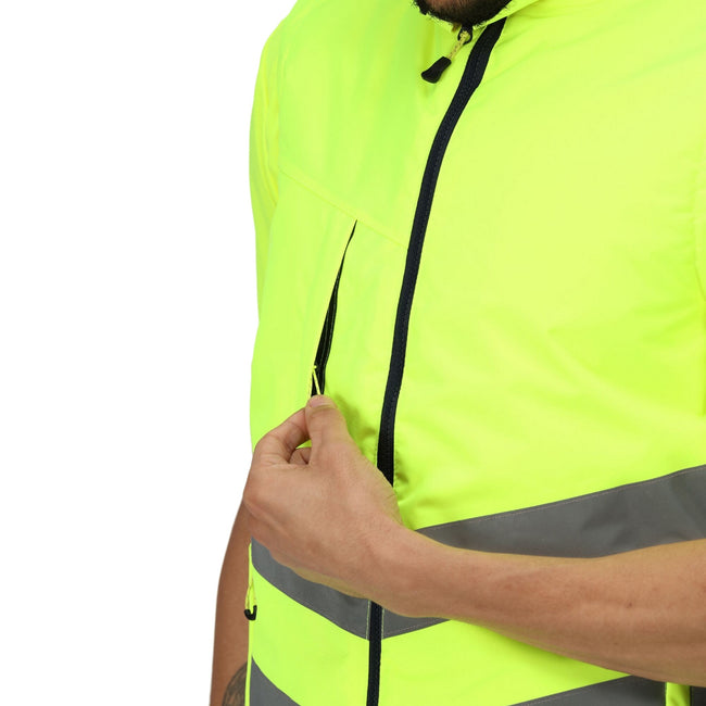 Yellow-Navy - Side - Regatta Mens Pro Hi-Vis Reflective Gilet