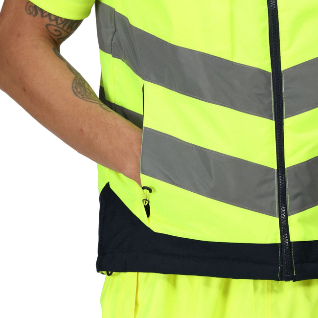 Yellow-Navy - Lifestyle - Regatta Mens Pro Hi-Vis Reflective Gilet