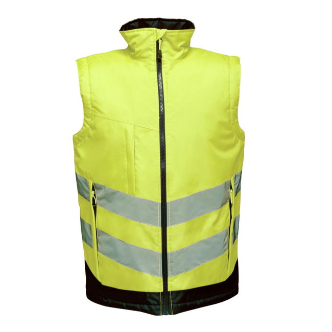 Yellow-Navy - Front - Regatta Mens Pro Hi-Vis Reflective Gilet