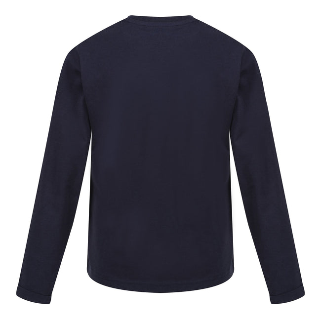 Navy - Back - Regatta Childrens-Kids Wenbie III Slogan Long-Sleeved T-Shirt