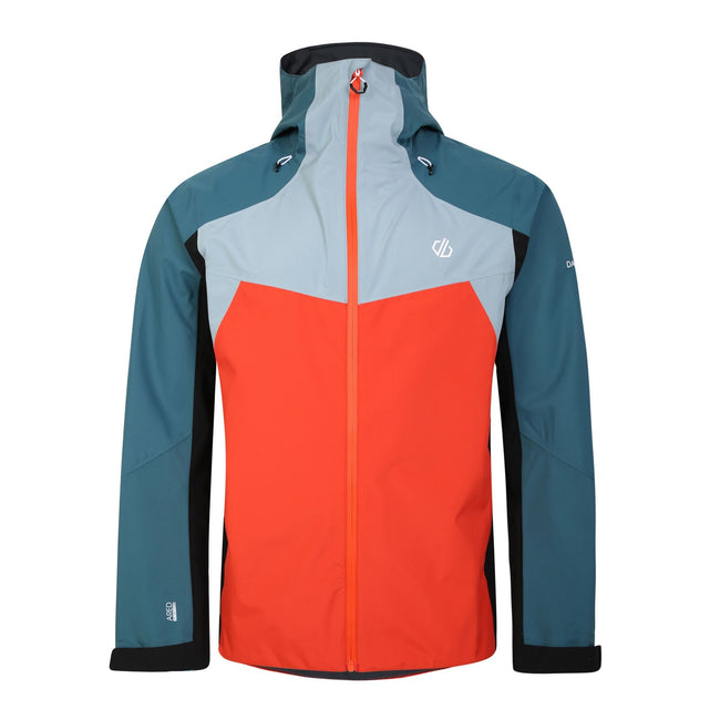 Trail Blaze Orange-Slate Grey - Front - Dare 2B Mens Cornice Waterproof Jacket