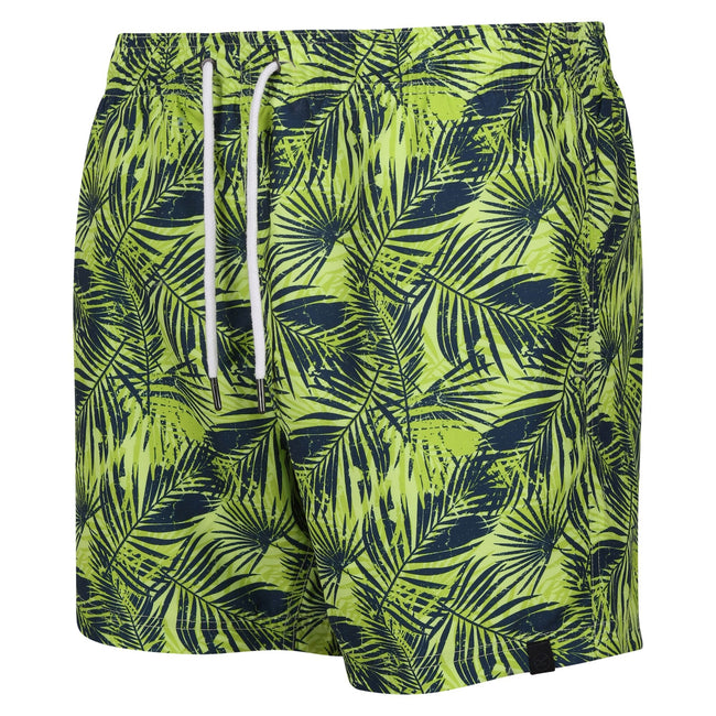 Sharp Green - Side - Regatta Mens Loras Palm Print Swim Shorts