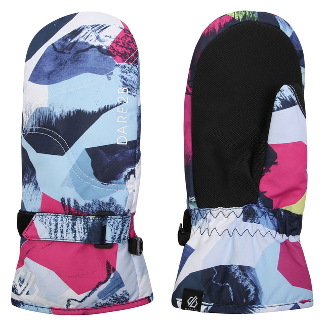 Quiet Blue - Side - Regatta Childrens-Kids Jovial Abstract Ski Mittens